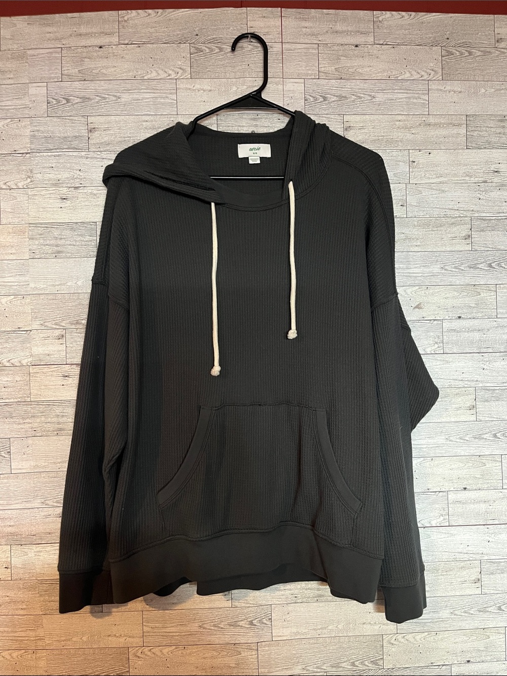 AERIE size medium thermal, hooded shirt